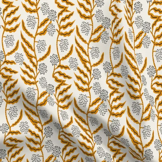 Various Fabrics by the Yard or Fat Quarter Boho Gold Floral Modern Botanical Mustard Garden Vine Abstract Custom Printed Fabric by Spoonflower {5}