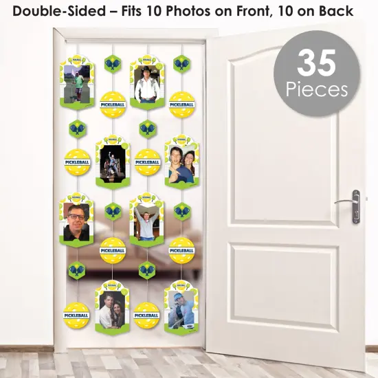 Big Dot of Happiness Let&rsquo;s Rally - Pickleball - Birthday or Retirement Party Vertical Photo Garland 35 Pieces {3}