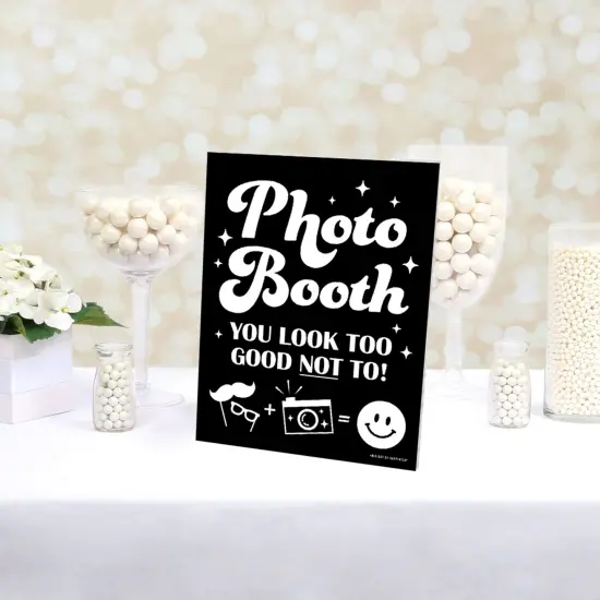 Big Dot of Happiness Party Props Photo Booth Sign - Printed on Sturdy Plastic Material - 10.5 x 13.75 inches - Sign with Stand - 1 Piece {4}