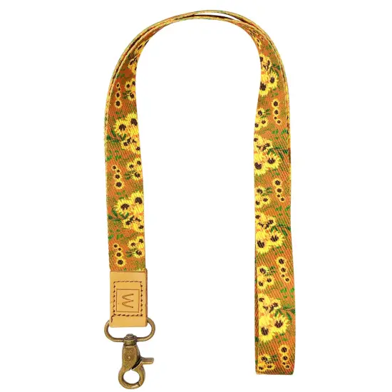 Wrapables Lanyard Keychain and ID Badge Holder Sunflowers Tan {1}