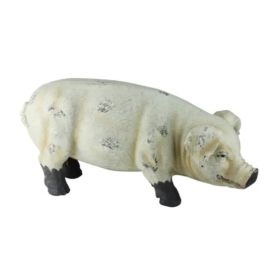Melrose 11.5-Inch Brown and Off White Smiling Gary the Pig Figure Ivory {3}