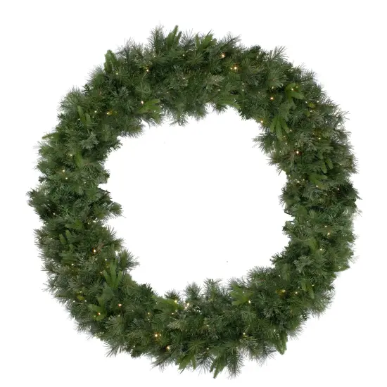 Northlight Pre-Lit Ashcroft Cashmere Pine Commercial Artificial Christmas Wreath - 5' - Warm White Lights Green {1}