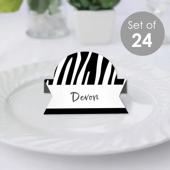Big Dot of Happiness Zebra Print - Safari Party Tent Buffet Card - Table Setting Name Place Cards - Set of 24 {3}