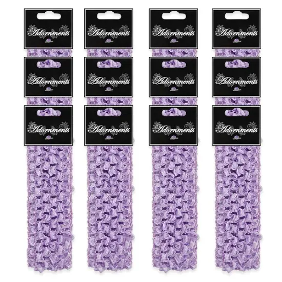 Pack of 12 Crochet Stretch Headbands Lavender {1}
