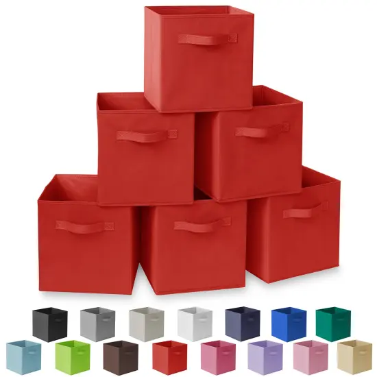 Casafield Set of 6 Collapsible Fabric Cube Storage Bins - 11" Foldable Cloth Baskets for Shelves, Cubby Organizers & More {7}