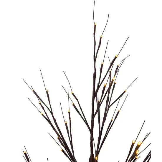 Northlight 4' LED Lighted Christmas Brown Birch Twig Tree Outdoor Decoration - Warm White LIghts {6}