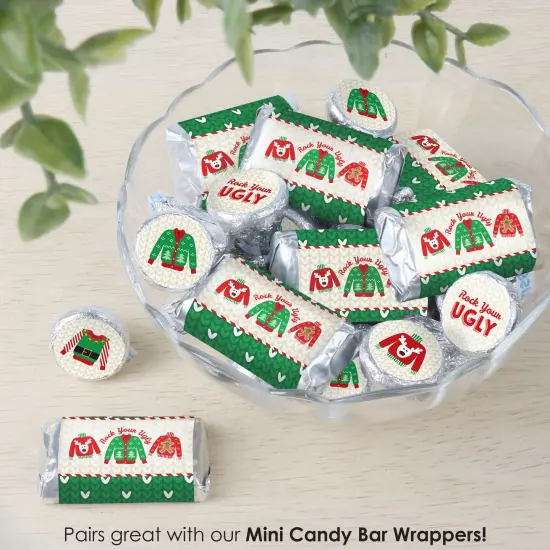 Big Dot of Happiness Ugly Sweater - Holiday and Christmas Party Small Round Candy Stickers - Party Favor Labels - 324 Count {7}