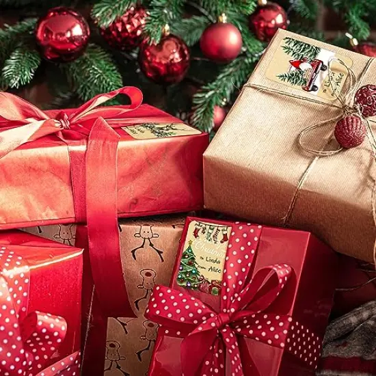 DreamBuilt 120pcs Christmas Gift Tags Stickers Self Adhesive - 2"x3" Christmas Name Tags for Gifts Festival - to from Gift Tag Stickers for Presents {3}