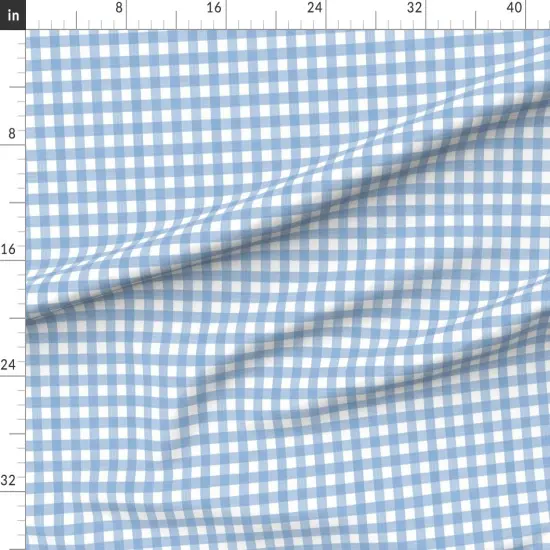 Various Fabrics by the Yard or Fat Quarter Blue Plaid Country Gingham Sky Check Picnic Cottagecore Large Scale Custom Printed Fabric by Spoonflower {1}