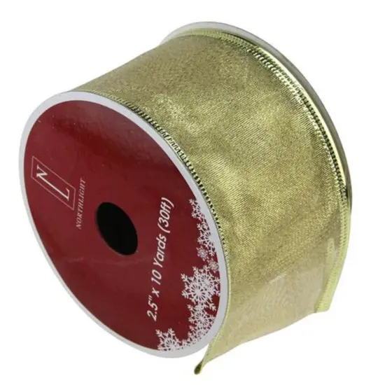 Northlight Textured Gold Wired Christmas Craft Ribbon 2.5" x 10 Yards {1}