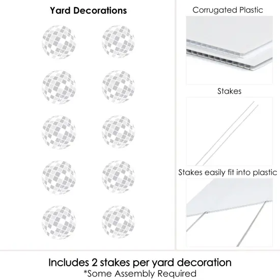 Big Dot of Happiness Disco Ball - Lawn Decorations - Outdoor Groovy Hippie Party Yard Decorations - 10 Piece {7}