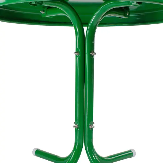 Northlight 22" Outdoor Retro Round Tulip Metal Side Table, Green {5}