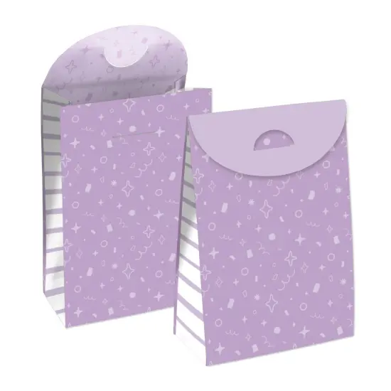 Big Dot of Happiness Purple Confetti Stars - Simple Gift Favor Bags - Party Goodie Boxes - Set of 12 {1}