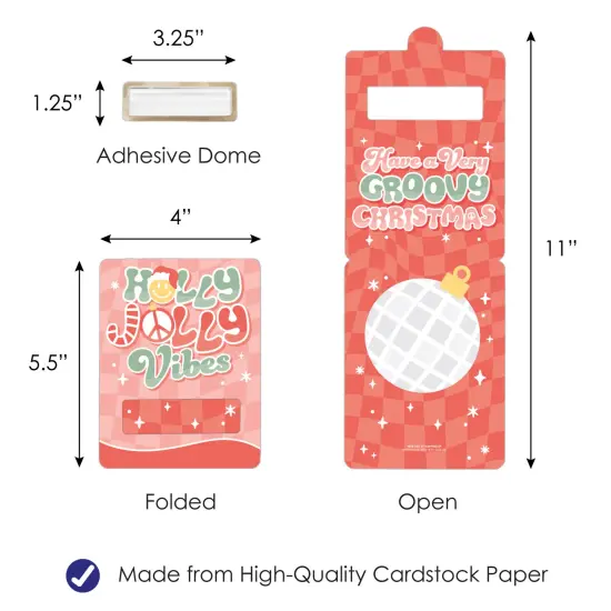 Big Dot of Happiness Groovy Christmas - DIY Assorted Pastel Holiday Party Cash Holder Gift - Funny Money Cards - Set of 6 {6}