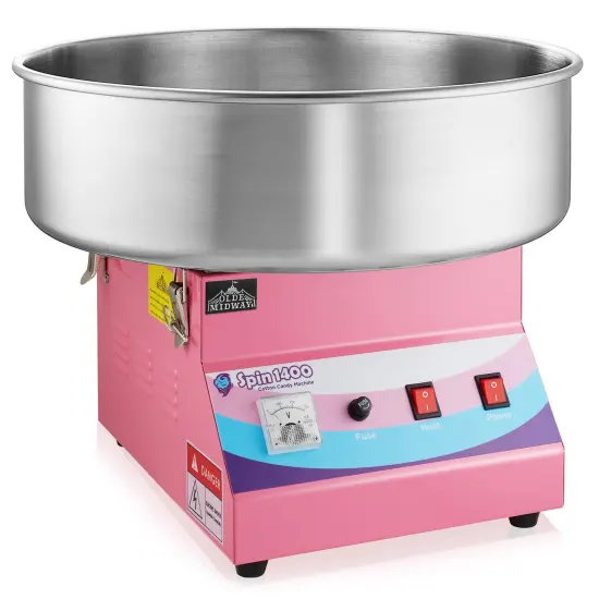 Olde Midway Cotton Candy Machine, SPIN-1400 Electric Candy Floss Maker, Commercial-Grade {1}