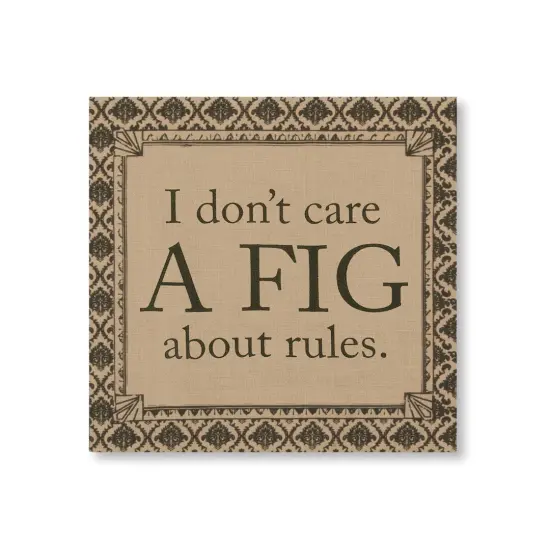 Heritage Lace 14.5" Downton Abbey Life "Don't Care a Fig About Rules" British Decorative Damask Hanging Wall Art Brown {1}