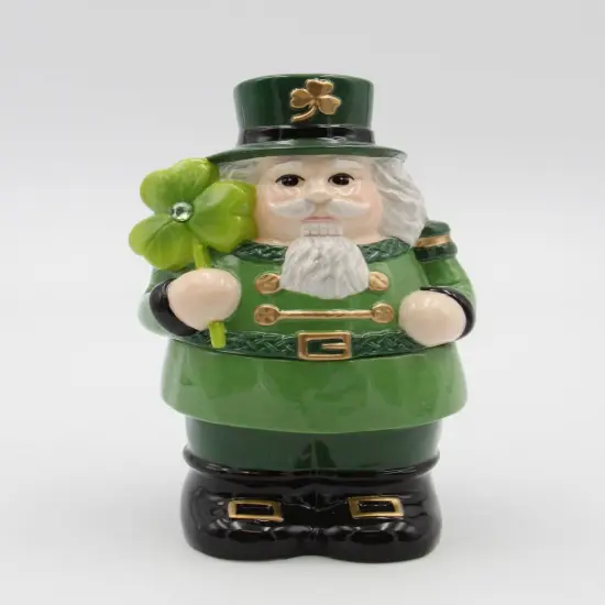Ceramic Irish Nutcracker Candy Jar, Christmas D&eacute;cor, Gift for Her, Gift for Mom, Kitchen D&eacute;cor, Irish Saint Patrick&rsquo;s Day D&eacute;cor {2}