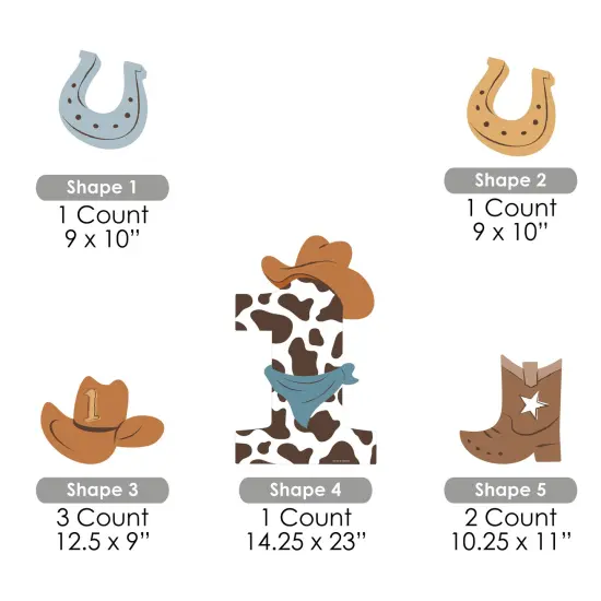 Big Dot of Happiness My First Rodeo - Yard Sign and Outdoor Lawn Decorations - Little Cowboy 1st Birthday Party Yard Signs - Set of 8 {6}