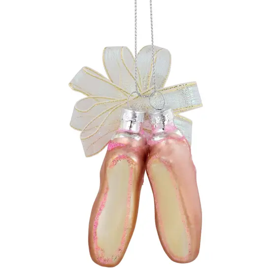 Northlight 3" Pink Ballerina Slippers Glass Christmas Ornament {6}