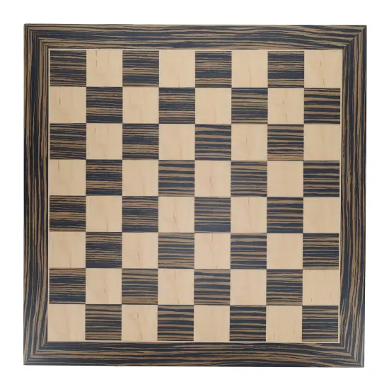 WE Games Deluxe Chess Board, Zebra & Natural Wood 19 in {1}