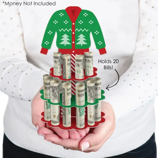 Big Dot of Happiness Ugly Sweater - DIY Holiday and Christmas Party Money Holder Gift - Cash Cake {4}
