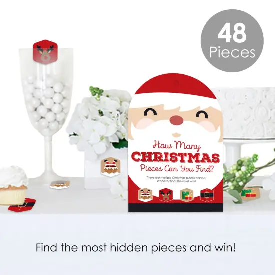 Big Dot of Happiness Jolly Santa Claus - Christmas Party Scavenger Hunt - 1 Stand and 48 Game Pieces - Hide and Find Game {3}
