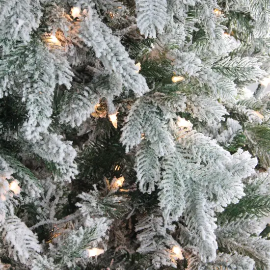 Northlight 9' Pre-Lit Full Frosted Butte Fir Artificial Christmas Tree - Clear Lights Green {4}