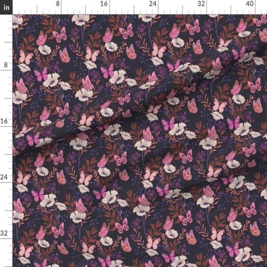 Various Fabrics by the Yard or Fat Quarter Purple Whimsical Garden Wild Flowers Floral Flower Boho Glamour Custom Printed Fabric by Spoonflower {1}