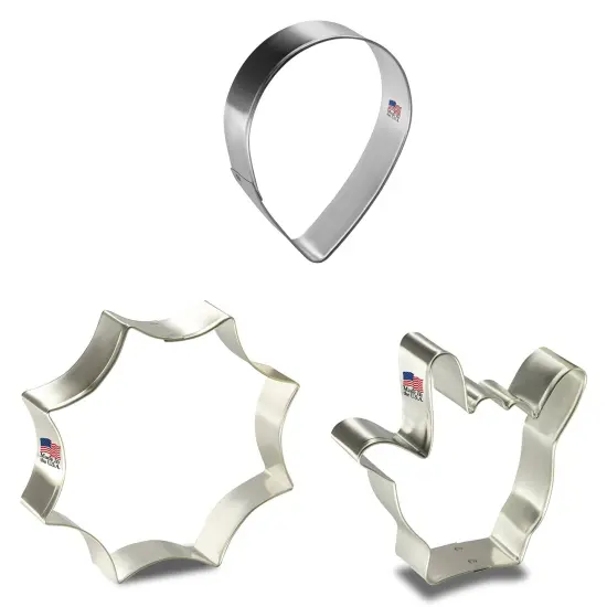 CookieCutter.com Super Hero Cookie Cutter 3 Pc Set, 4 - 4.5 in, Spider Web Tin Plate Steel, USA {4}