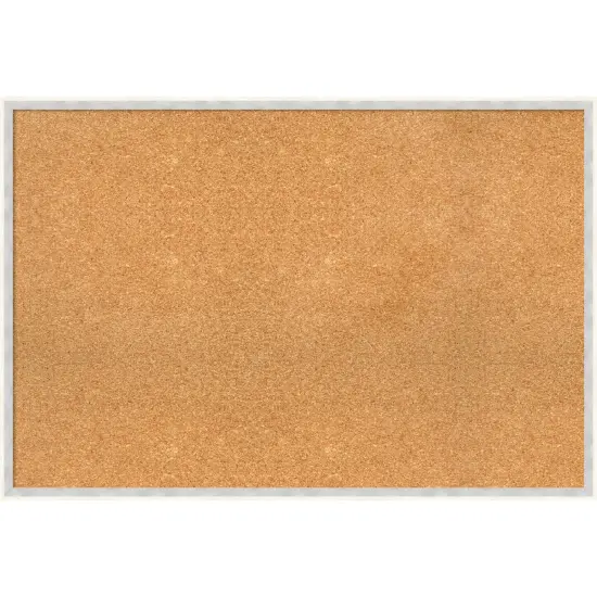 Paige Wood Framed Corkboard, Natural Cork Paige White Silver {1}
