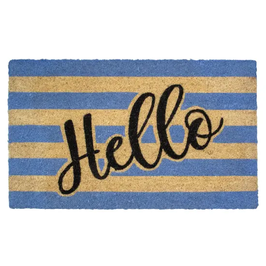 Northlight Natural Coir "Hello" Outdoor Rectangular Doormat 18" x 30" Yellow {1}