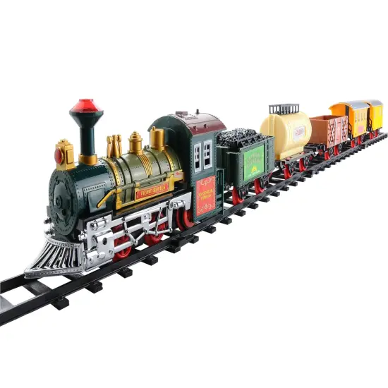Northlight 18-Piece Lighted and Animated Continental Express Train Set with Sound Red {1}