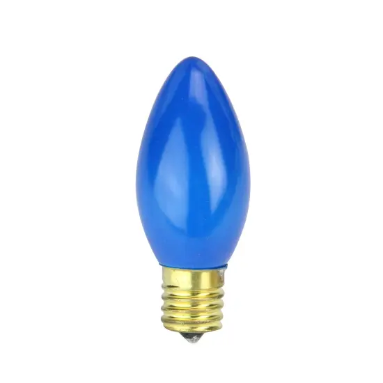 Sienna C9 Incandescent Opaque Ceramic Christmas Replacement Bulbs - Blue - Pack of 4 {1}
