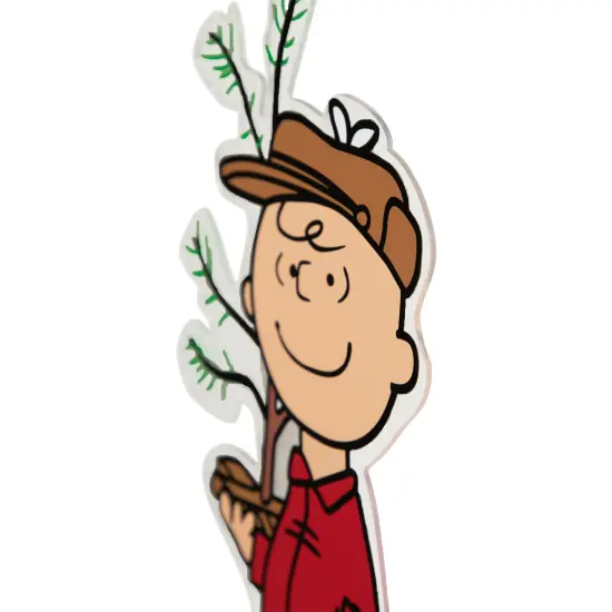 Northlight Peanuts Charlie Brown with Iconic Tree Double Sided Christmas Window Cling Decoration Red {5}