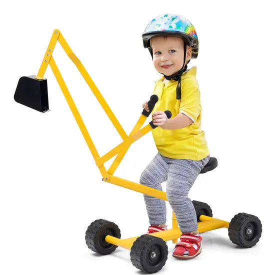 Costway Heavy Duty Kid Ride-on Sand Digger Digging Scooper Excavator for Sand Toy {1}