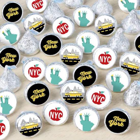 Big Dot of Happiness NYC Cityscape - New York City Party Small Round Candy Stickers - Party Favor Labels - 324 Count {1}