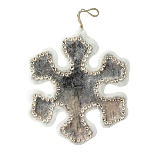 Northlight Snowy Woodland Snowflake Christmas Ornament - 6.25" - White and Brown {1}