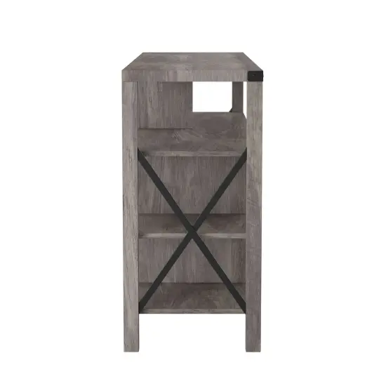 Merrick Lane Green River Media Console with Open and Closed Storage Gray Wash {5}