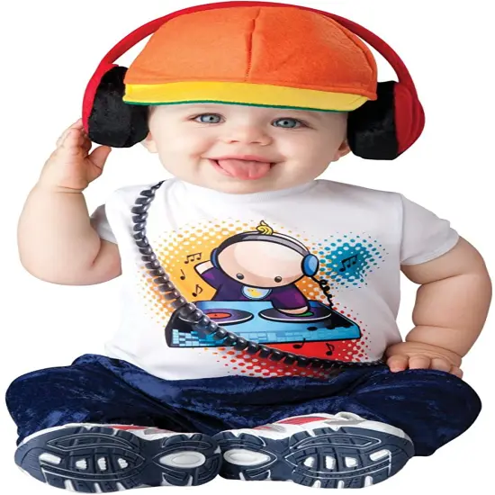2bincharacter Baby Beats DJ Infant Halloween Costume - 0 - 6 Months White {1}