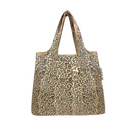 Wrapables Foldable Tote Nylon Reusable Grocery Bag (Set of 2) Leopard Print {2}