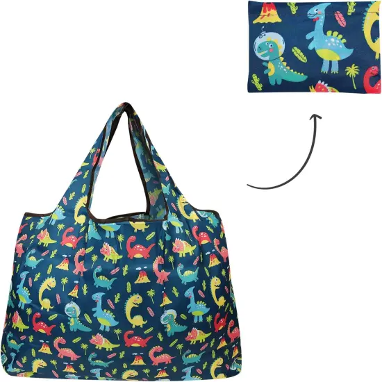 Wrapables Large Foldable Tote Nylon Reusable Grocery Bag, 3 Pack Floral Brights {11}