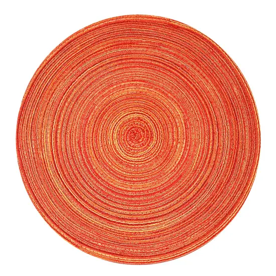 Wrapables 15" Woven Round Placemats (Set of 6) Tomato Red {1}