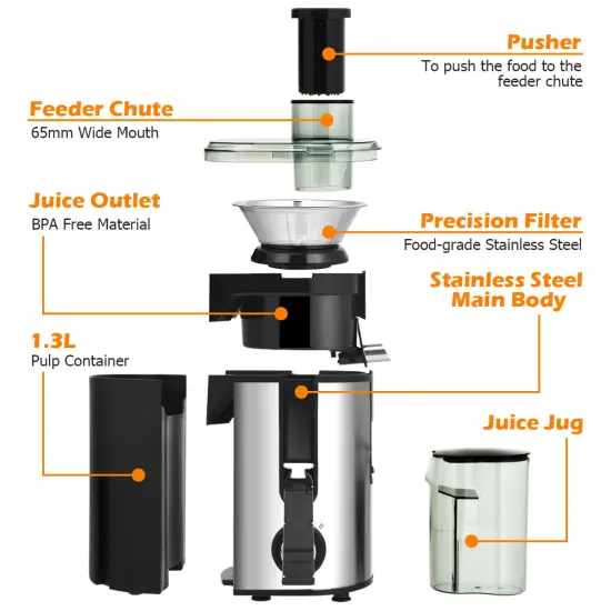 Costway Juicer Machine Juicer Extractor Dual Speed w/ 2.5'' Feed Chute {5}