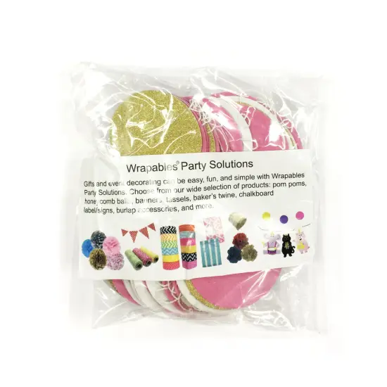 Wrapables 13ft Paper Circle Dot Garland Party Decorations (Set of 2) White/Pink/Gold {4}
