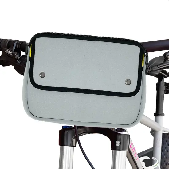 Wrapables Waterproof Bike Bag, Handlebar Cycling Storage Pouch for Tools and Accessories Gray / Yellow {1}