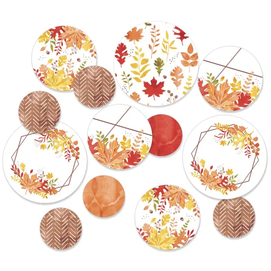 Big Dot of Happiness Fall Foliage - Autumn Leaves Party Giant Circle Confetti - Party Decorations - Large Confetti 27 Count {1}