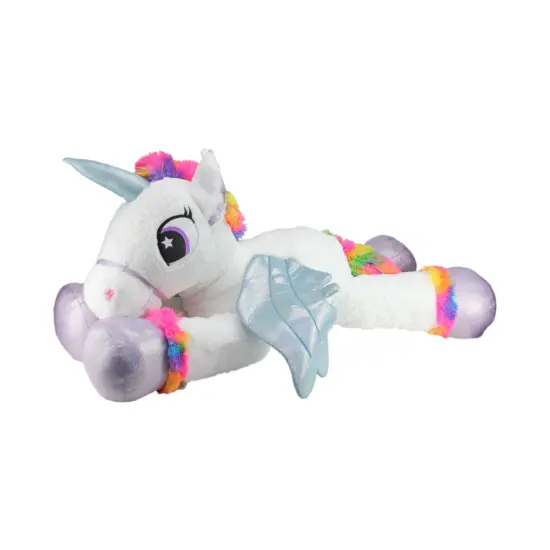 Northlight 42" Giant Winged Unicorn Plush &ndash; Ultra Soft White Stuffed Animal with Rainbow Mane and Glittery Horn {3}