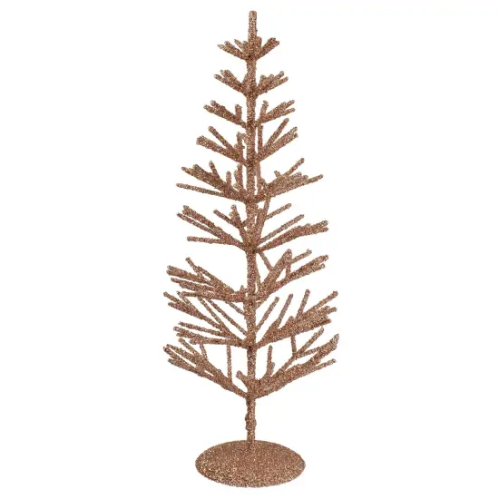 Northlight Artificial Glittered Twig Christmas Tree - 18" - Rose Gold - Unlit {1}