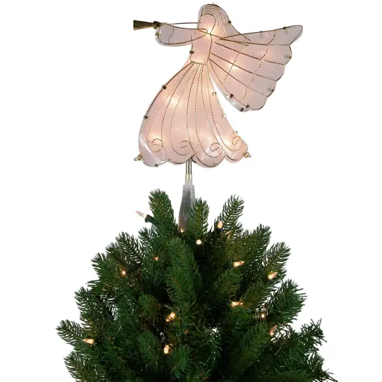 Northlight 10" Gold Angel Tree Topper, Warm White Lights {1}