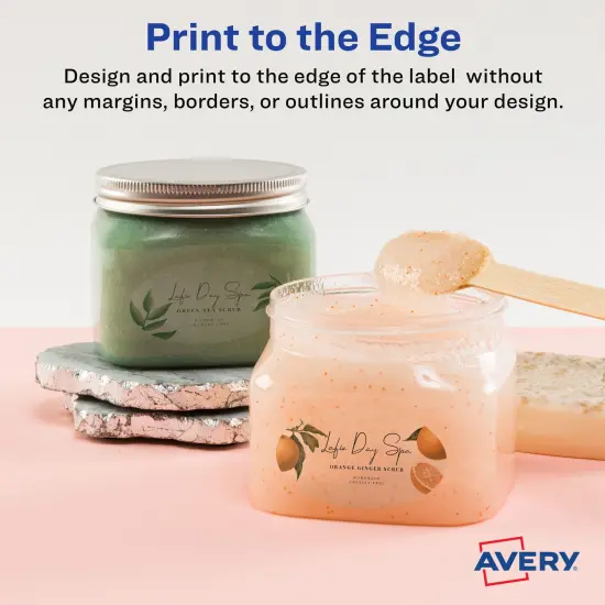 Avery Printable Blank Oval Labels, 1.5" x 2.5", Glossy Crystal Clear, 180 Customizable Labels (22854) {4}